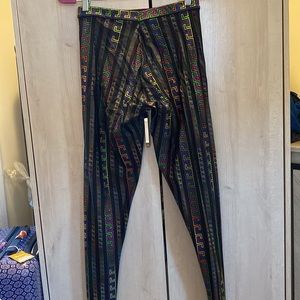 Black Multicolor Versace Greca Leggings Size IT44